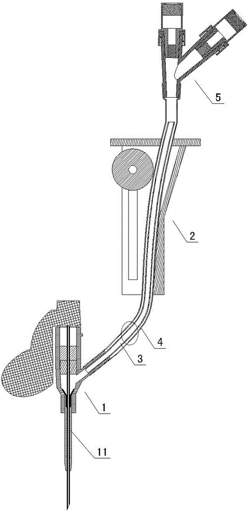 Remaining needle with flow adjuster