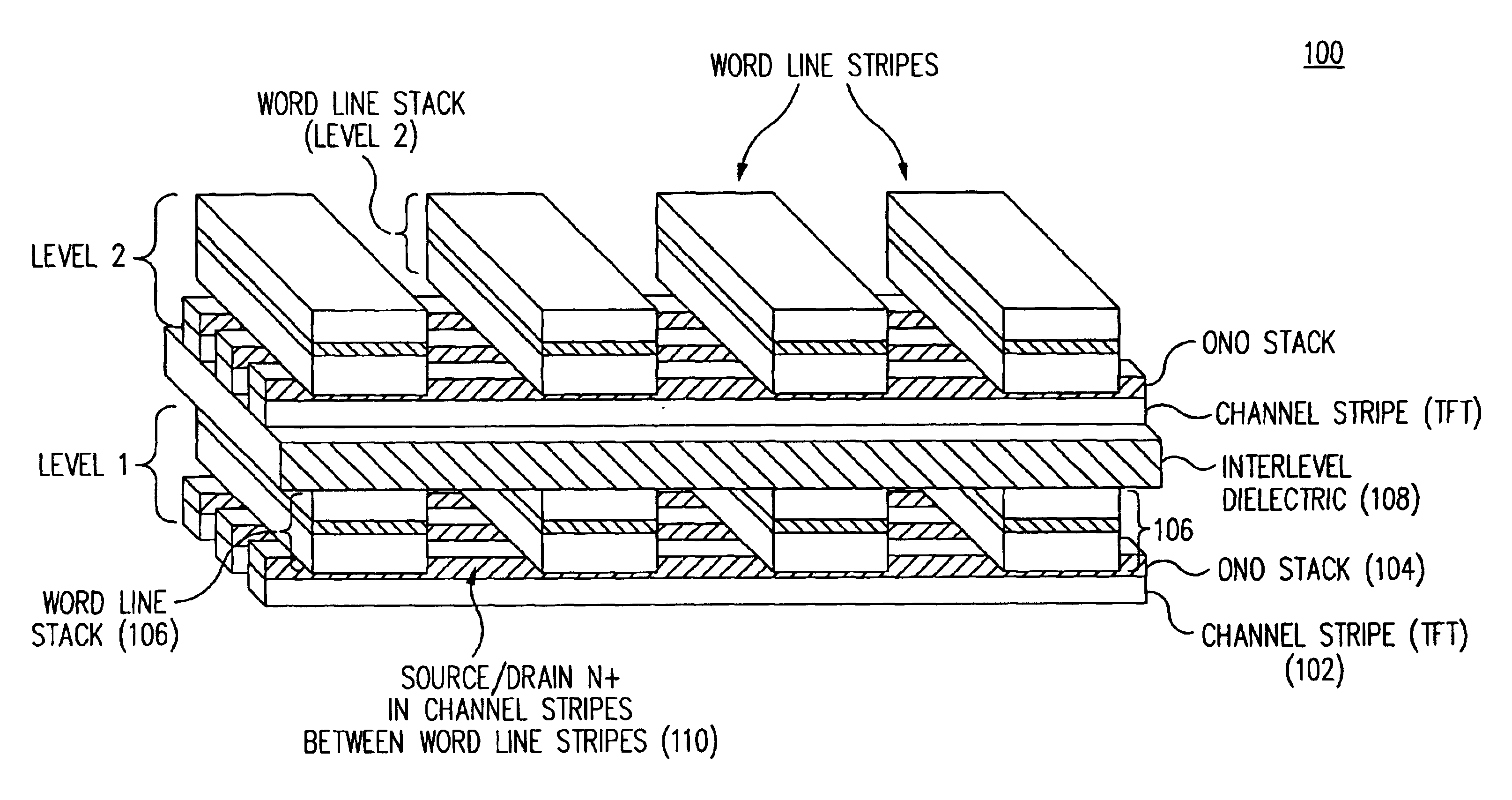 Method for fabricating programmable memory array structures incorporating series-connected transistor strings