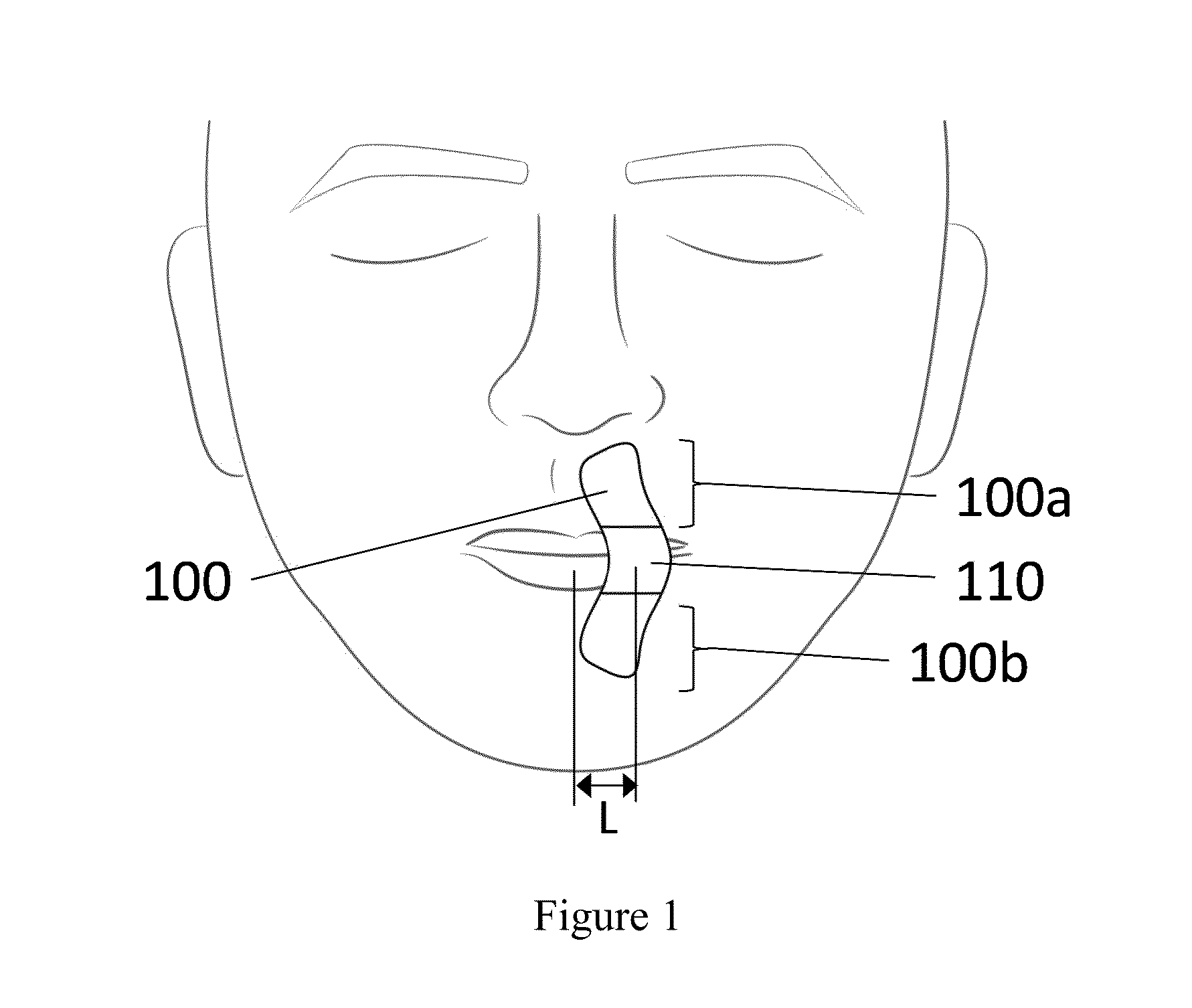 Adhesive strip with non-adhesive band and method to reduce mouth breathing using the same