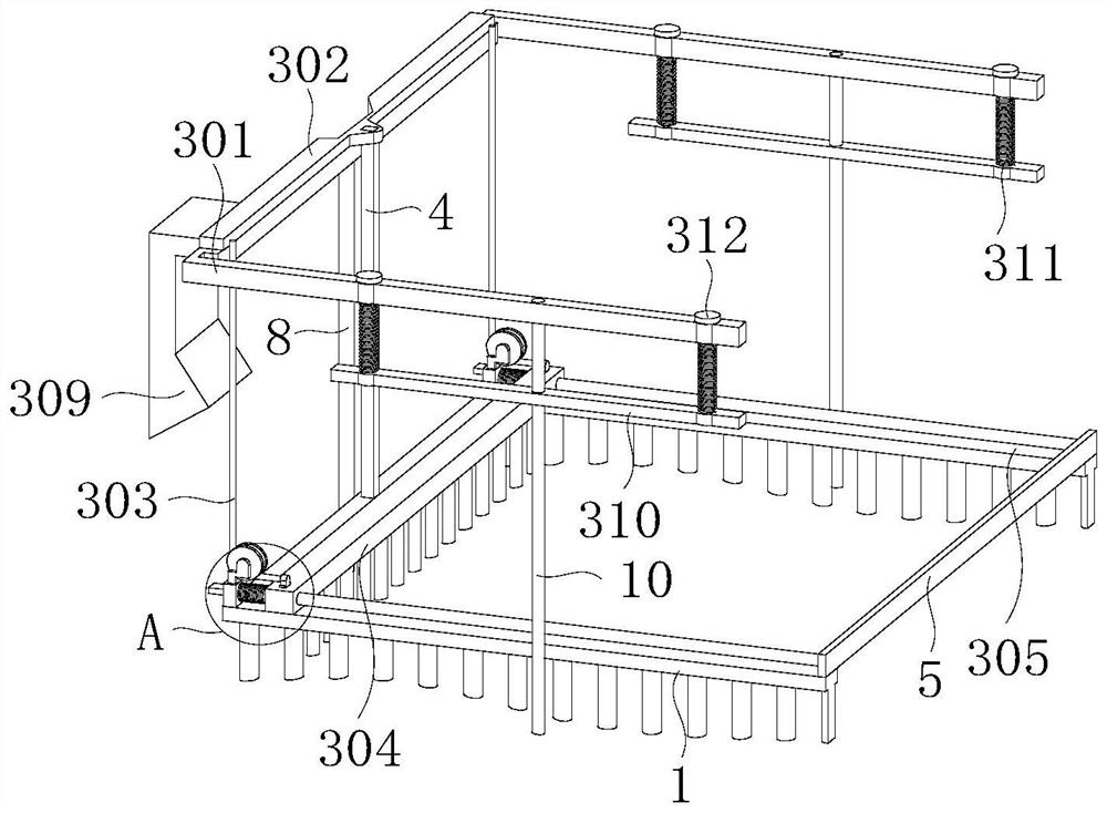 Sheep pen bottom forage cleaning device for livestock breeding