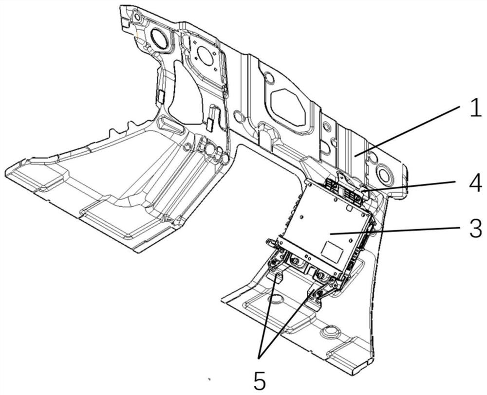 Shank protection structure of co-driver foot area and front vehicle body structure