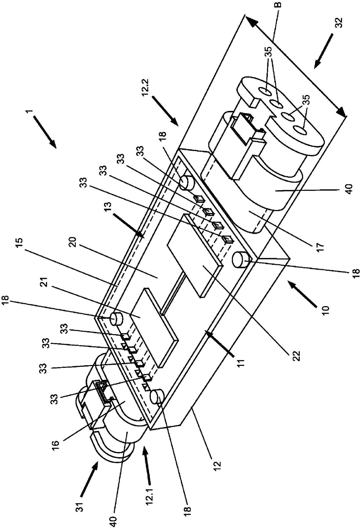 Electronic unit for a sensor, vehicle and method of manufacturing an electronic unit