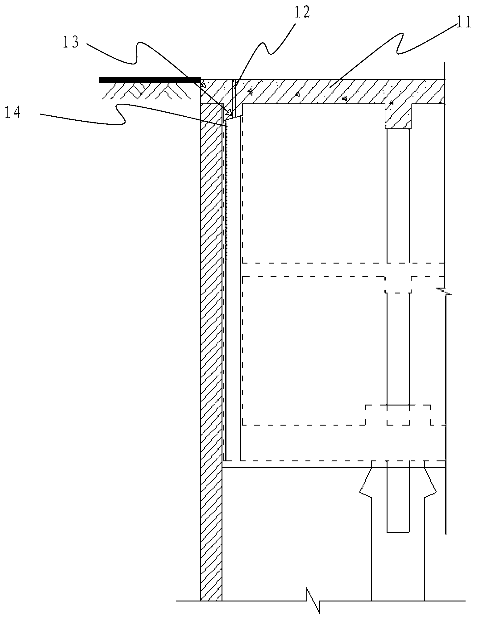 Construction method of cover-and-cut reverse construction concrete walls and columns with vertical structures