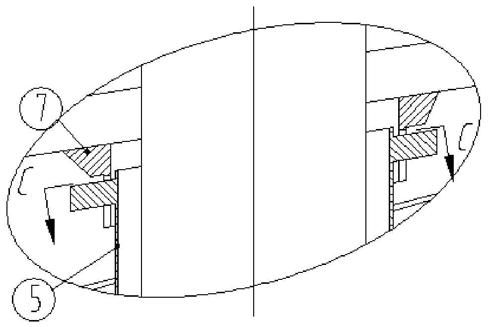 Inner flow channel supporting structure of small-medium-sized gas turbine exhaust cylinder