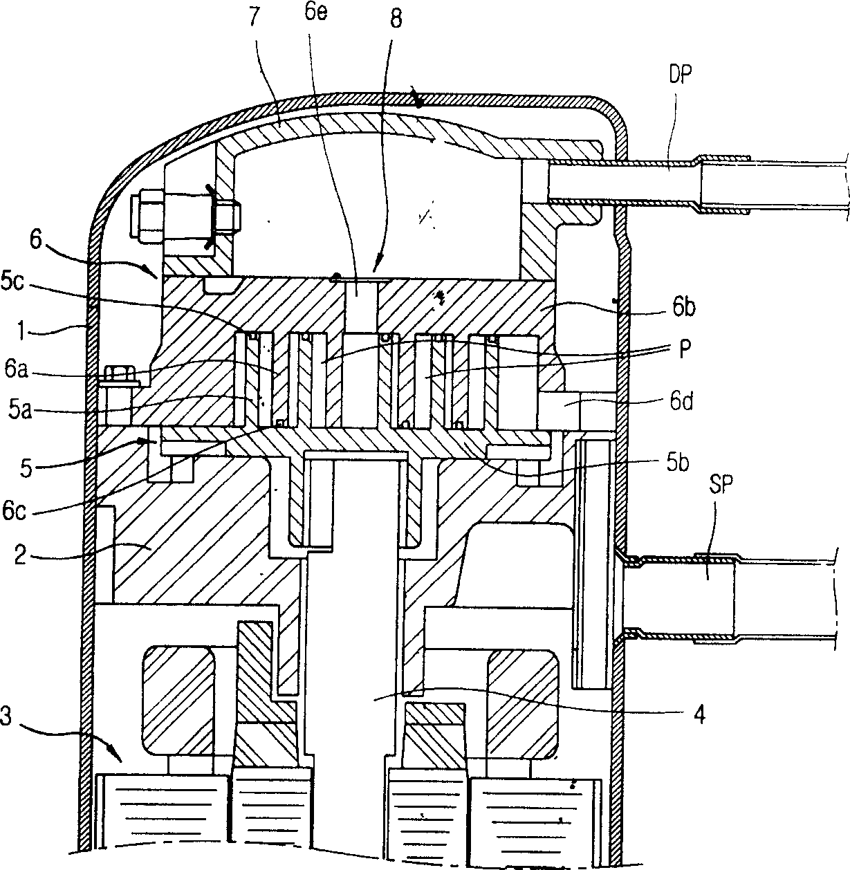 Capacity changing device for vortex type compressor
