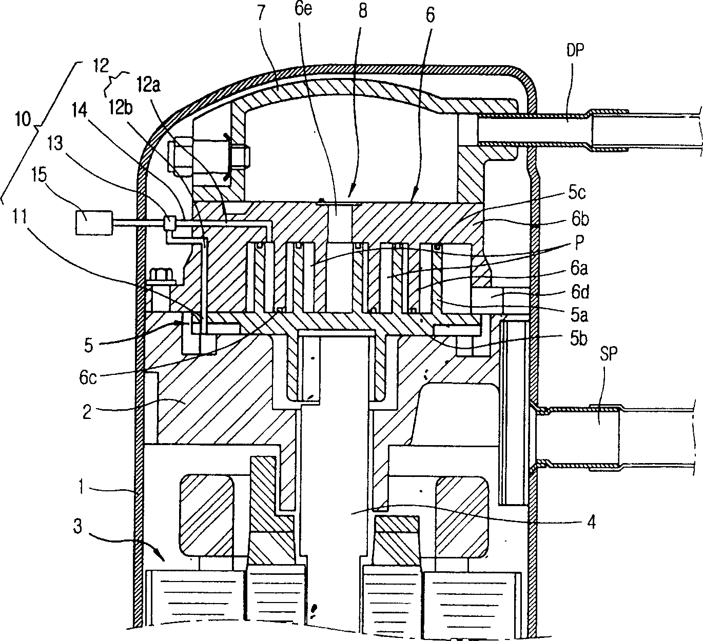 Capacity changing device for vortex type compressor
