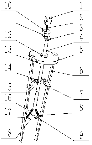 Double-clip type pot seedling transplanting and clamping device with double clamps