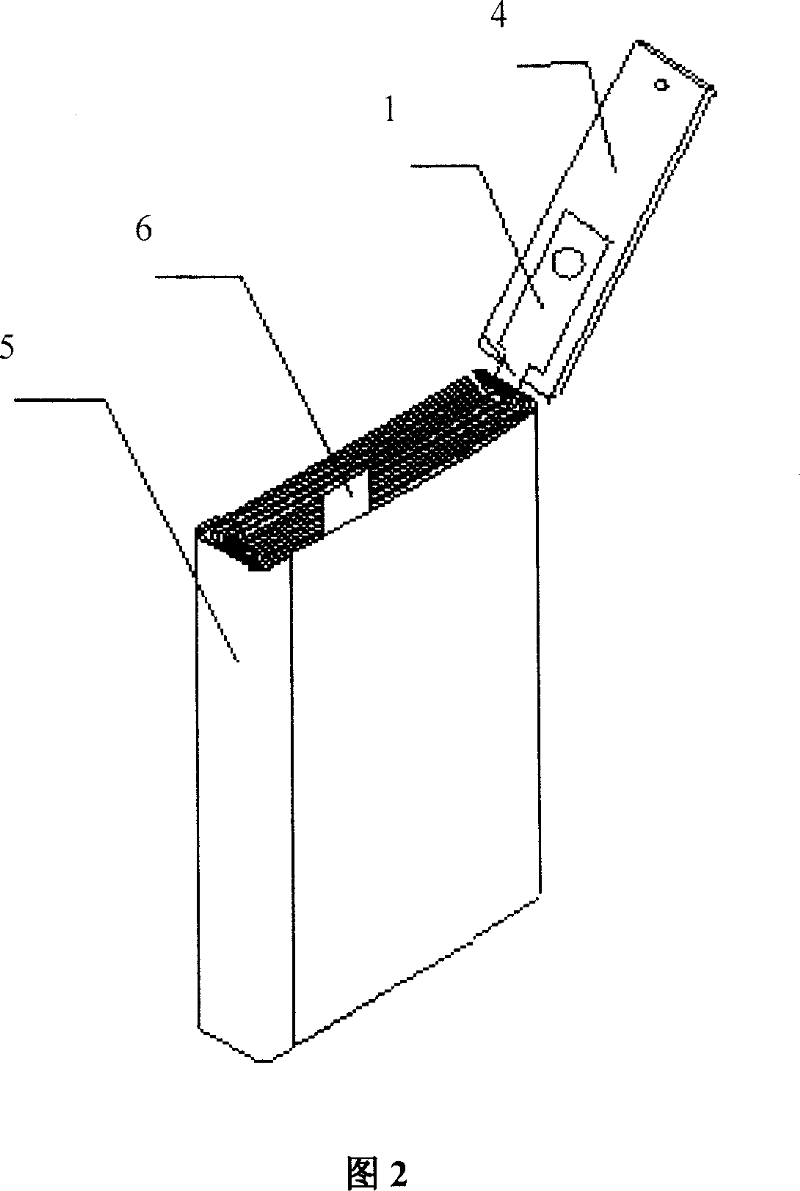 Rectangular lithium ion battery ear-pole and its making method, battery