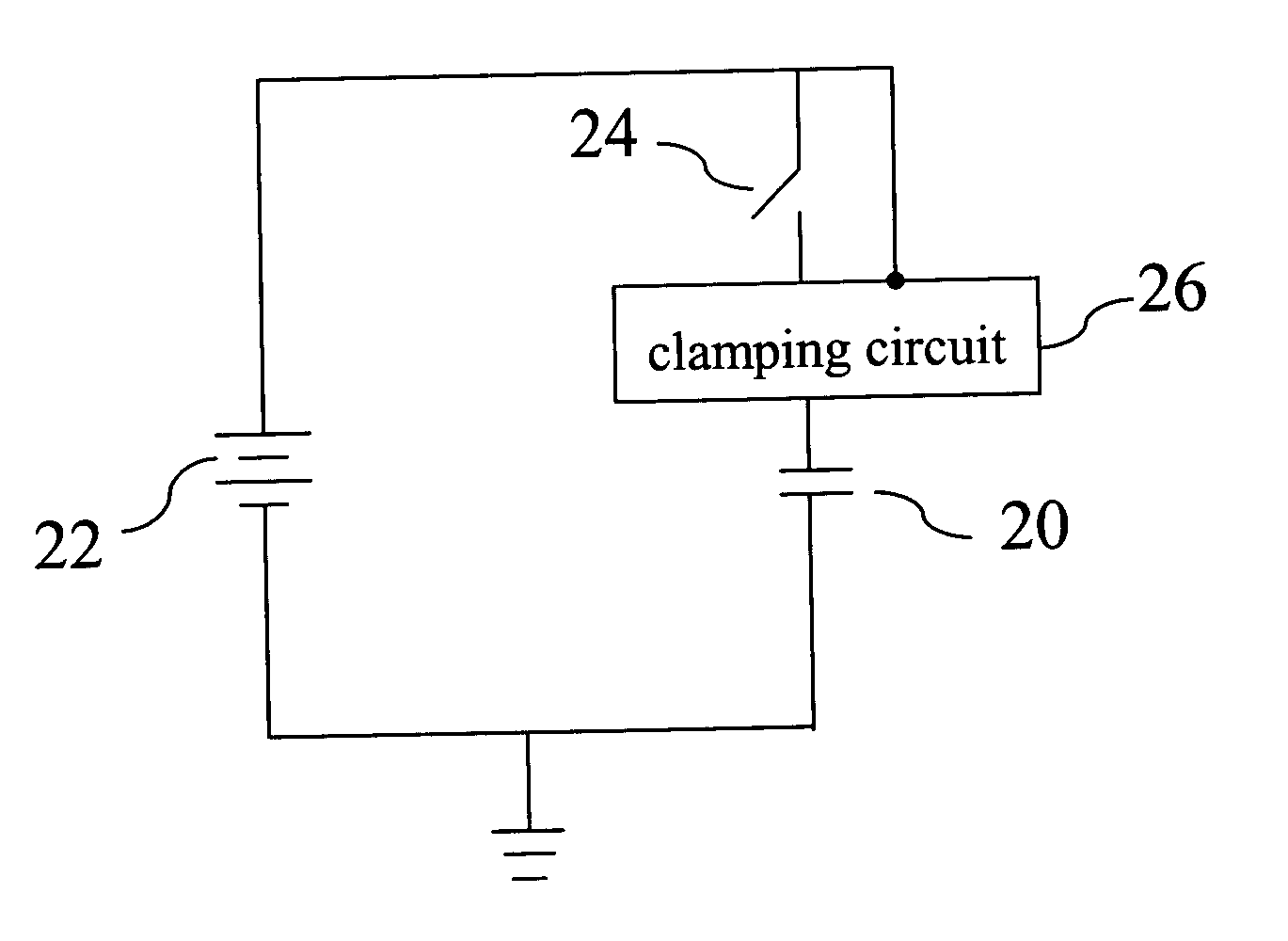 Capacitance charge device with adjustable clamping voltage