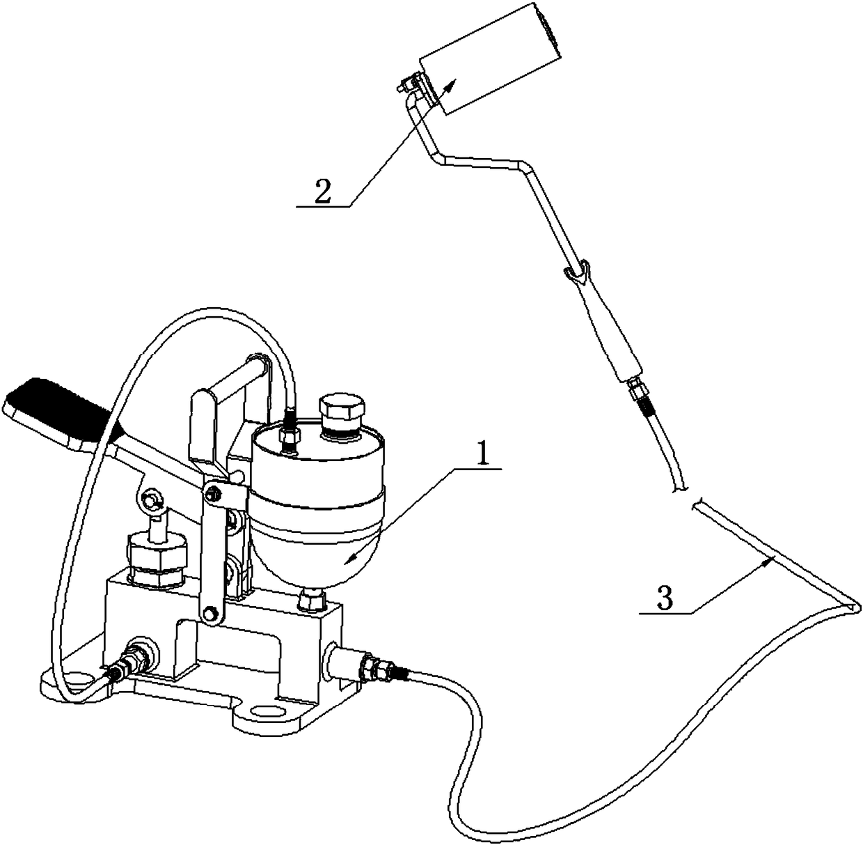 Portable pneumatic paint rolling brush