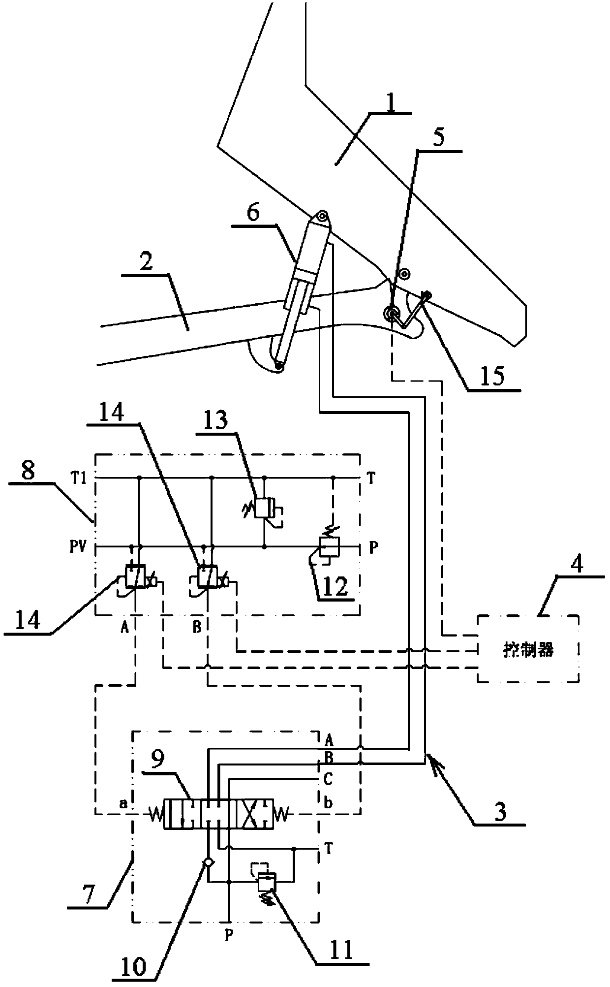 Lifting stationarity control system and mining dump truck