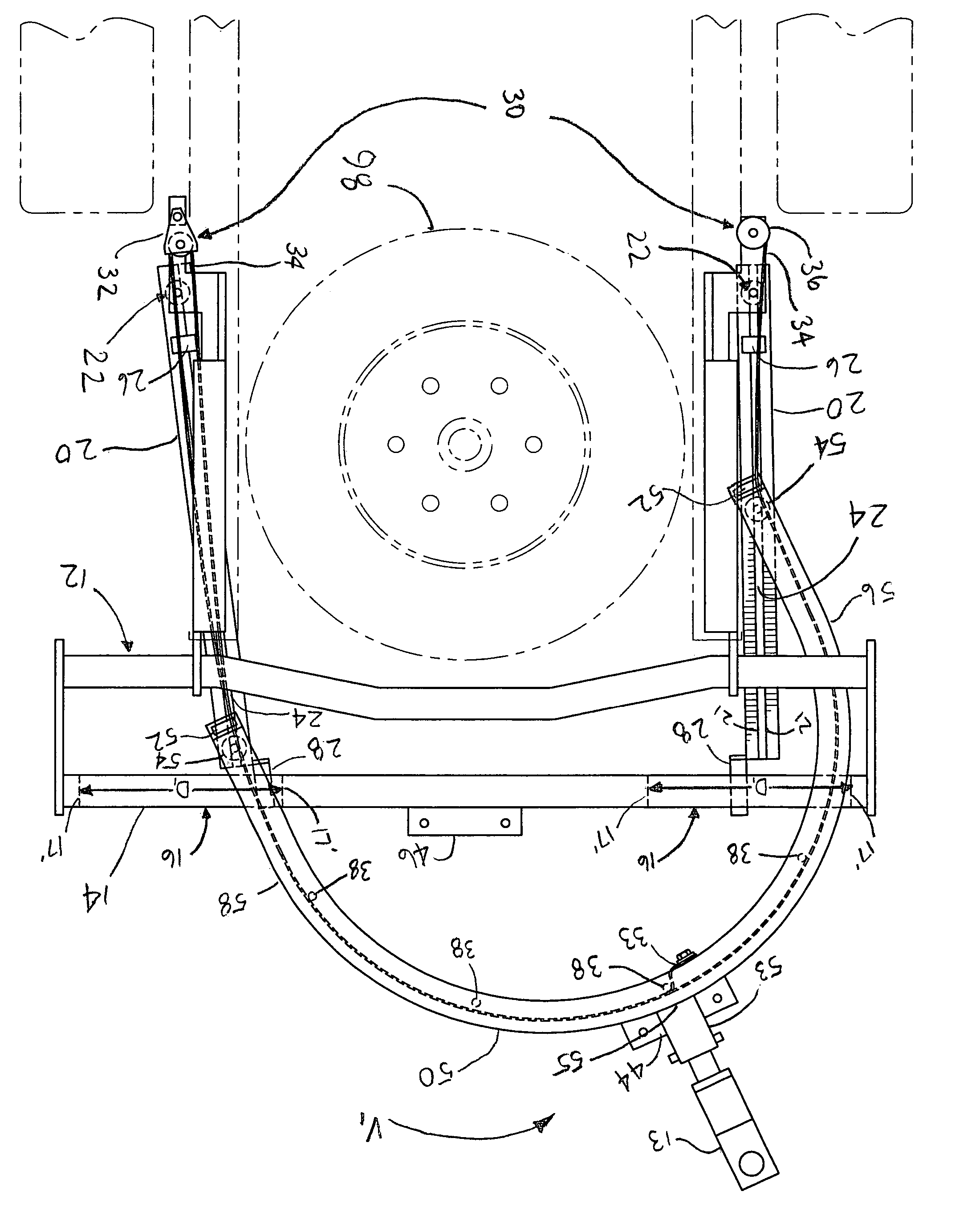 Towing device used to facilitate connection of a towing vehicle to a towed vehicle