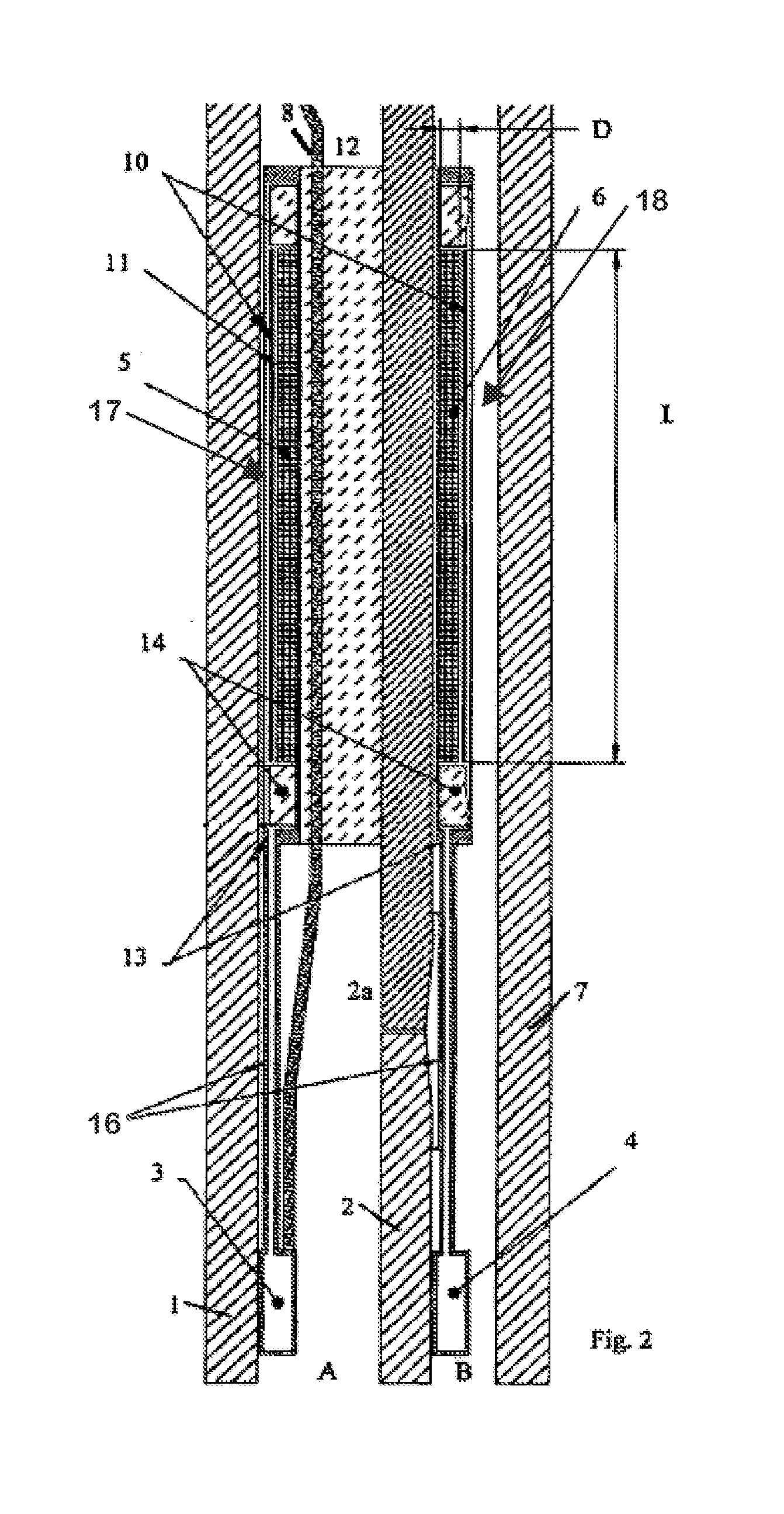 Transmission system for communication between downhole elements