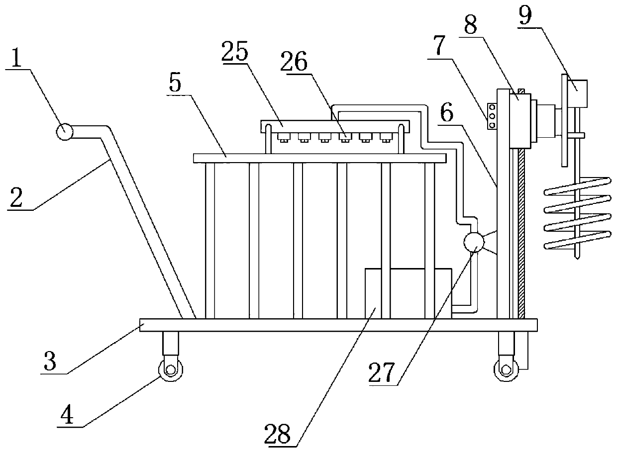 Hole-digging apparatus for transplanting maple seedlings