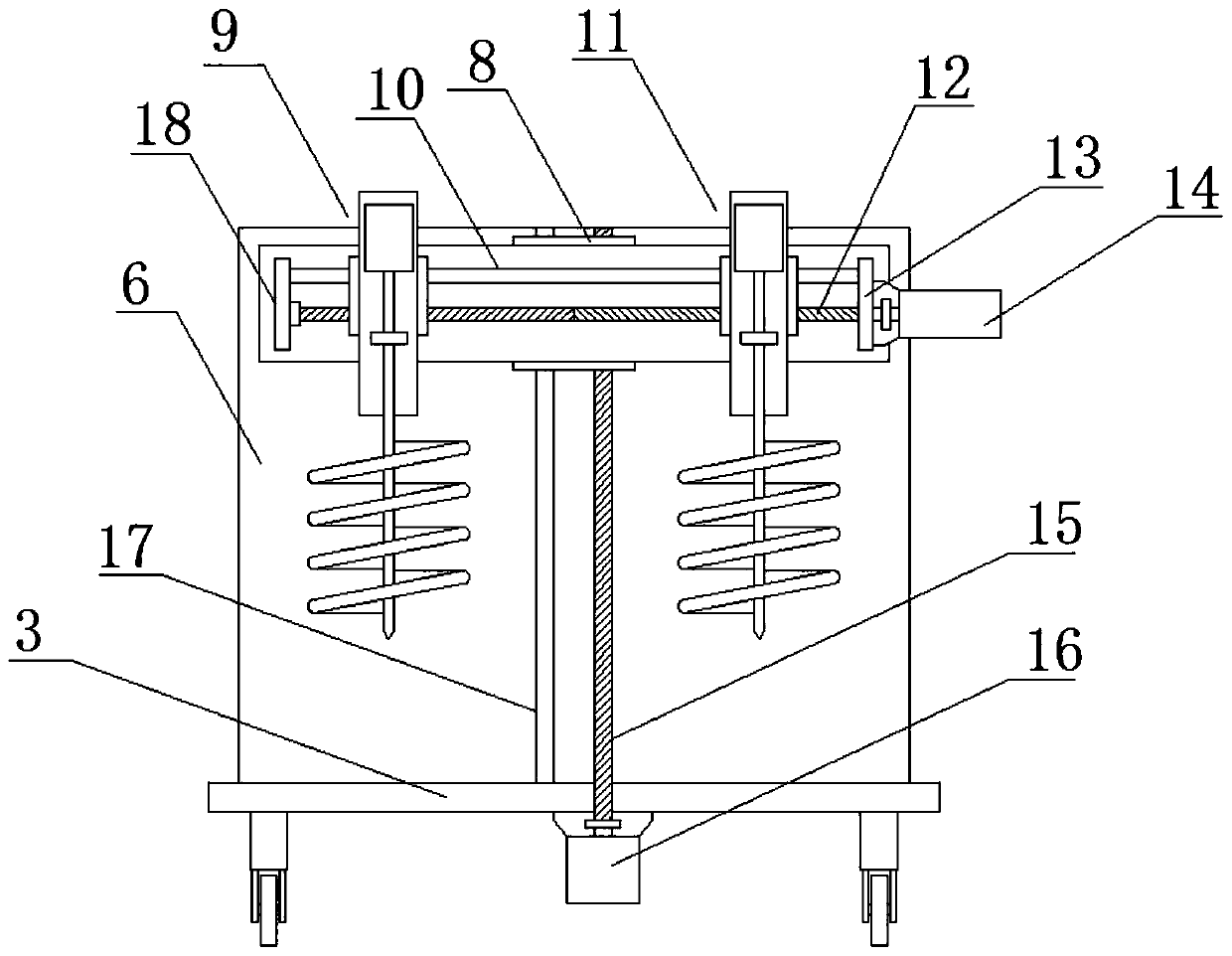 Hole-digging apparatus for transplanting maple seedlings