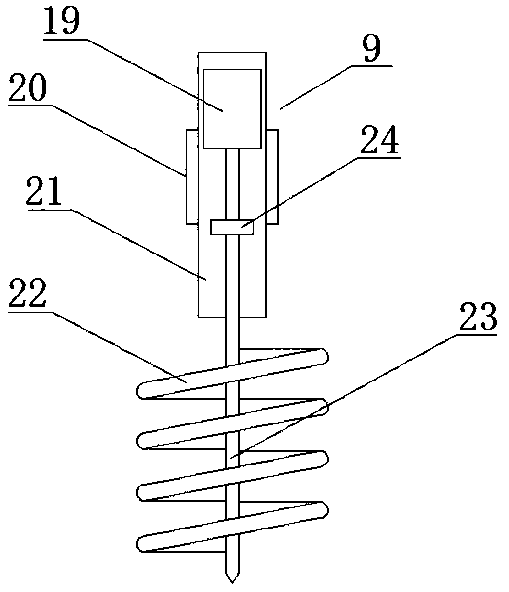 Hole-digging apparatus for transplanting maple seedlings