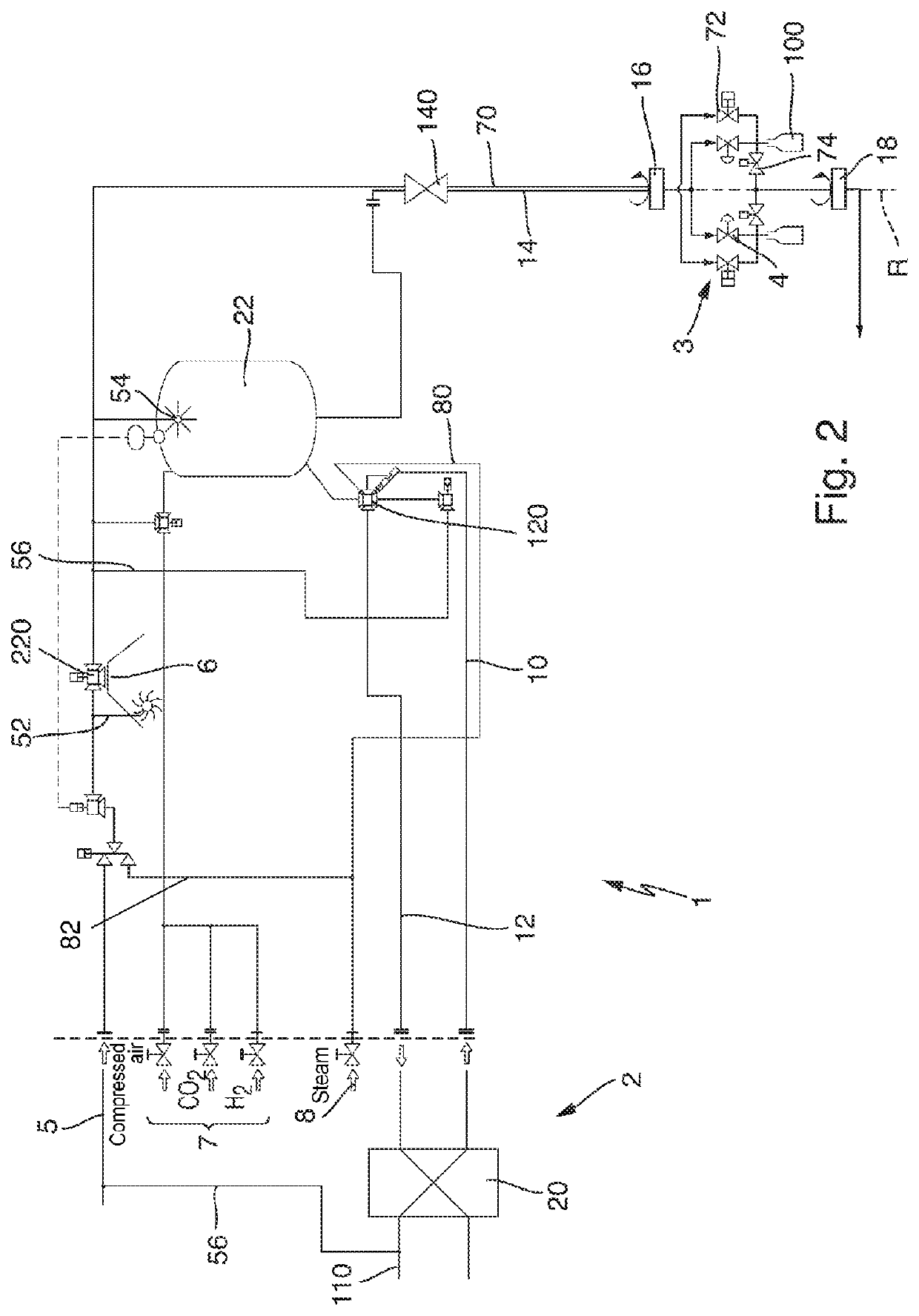 Device and method for filling a container with a sterilised filling product