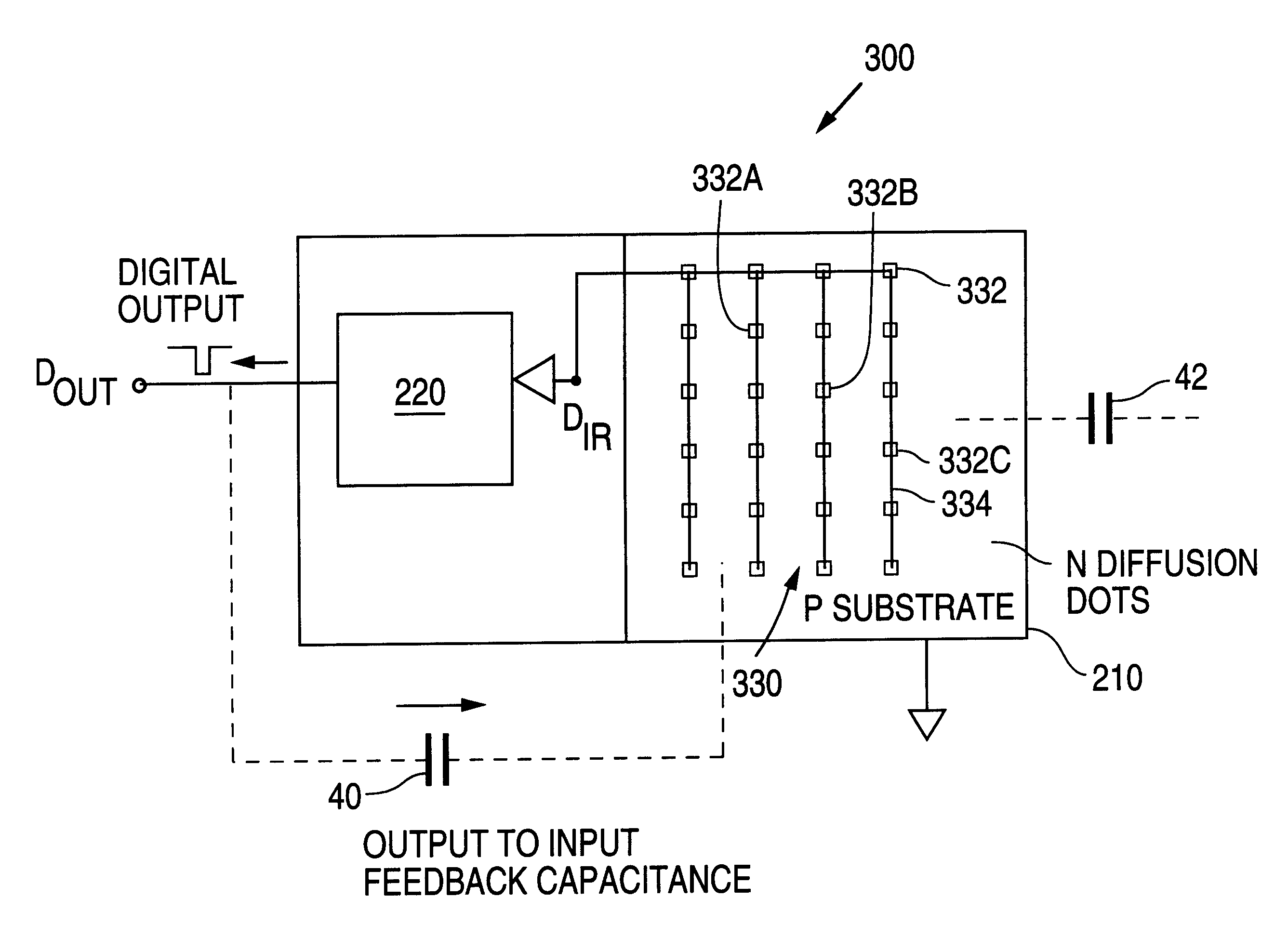 Distributed photodiode structure