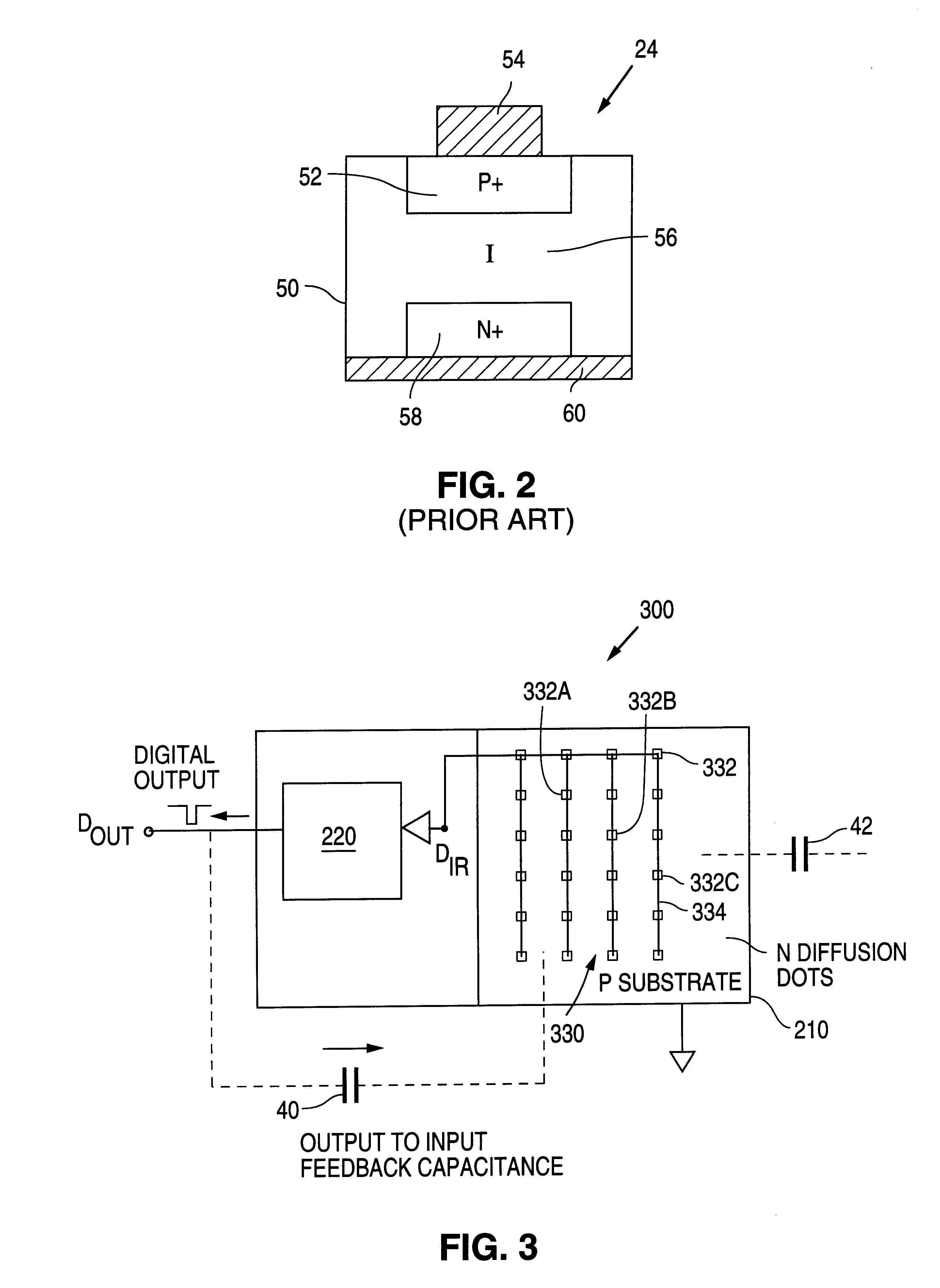 Distributed photodiode structure