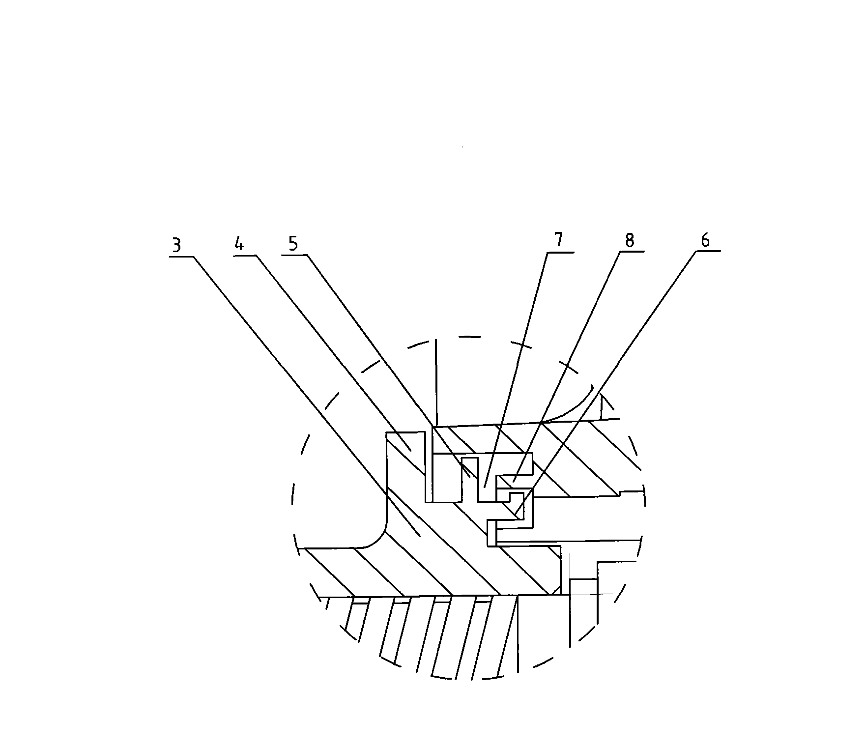 Labyrinth type mounting structure of brake and aluminum wheel