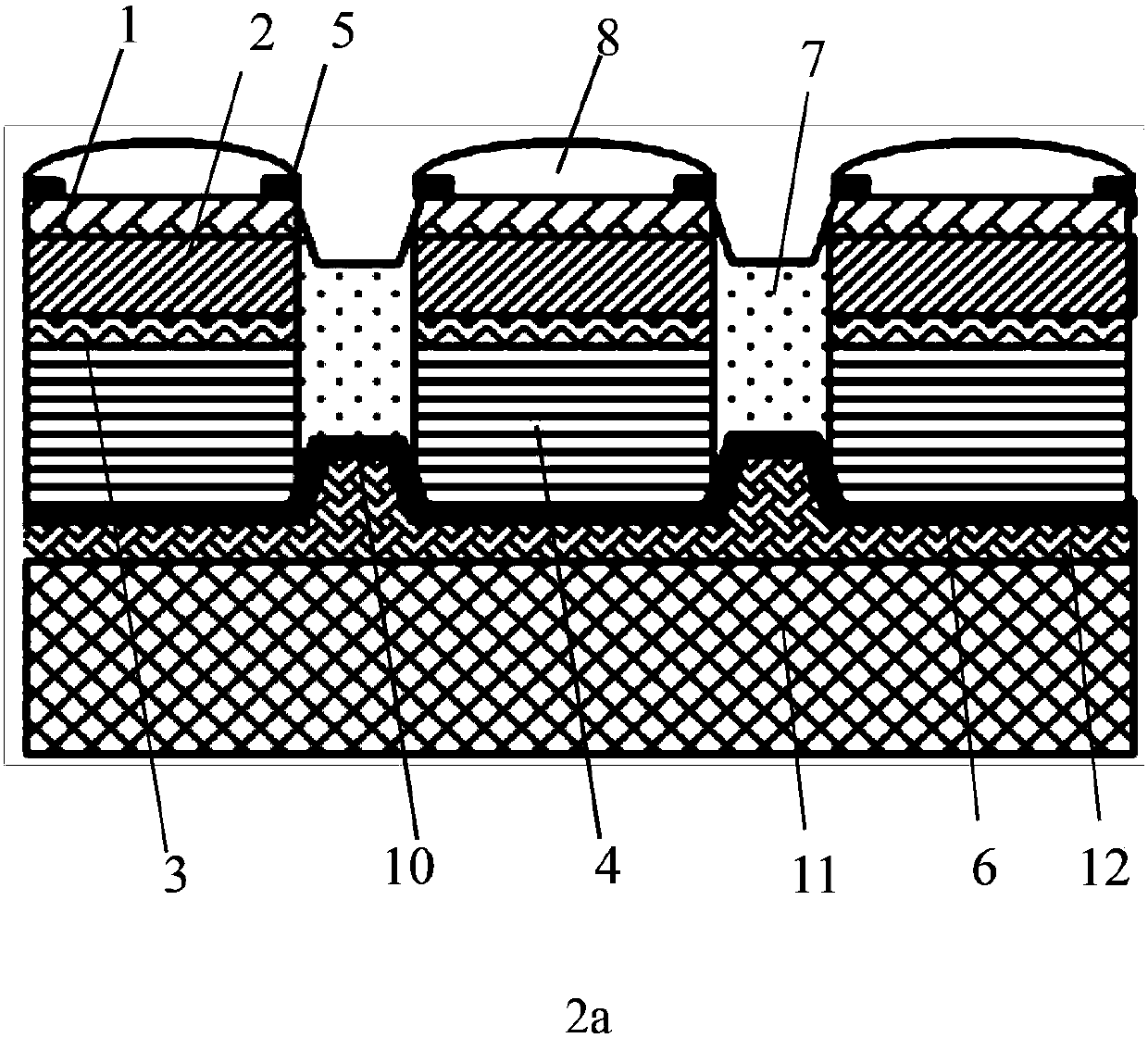 Miniaturized LED integrated array device and preparation method thereof