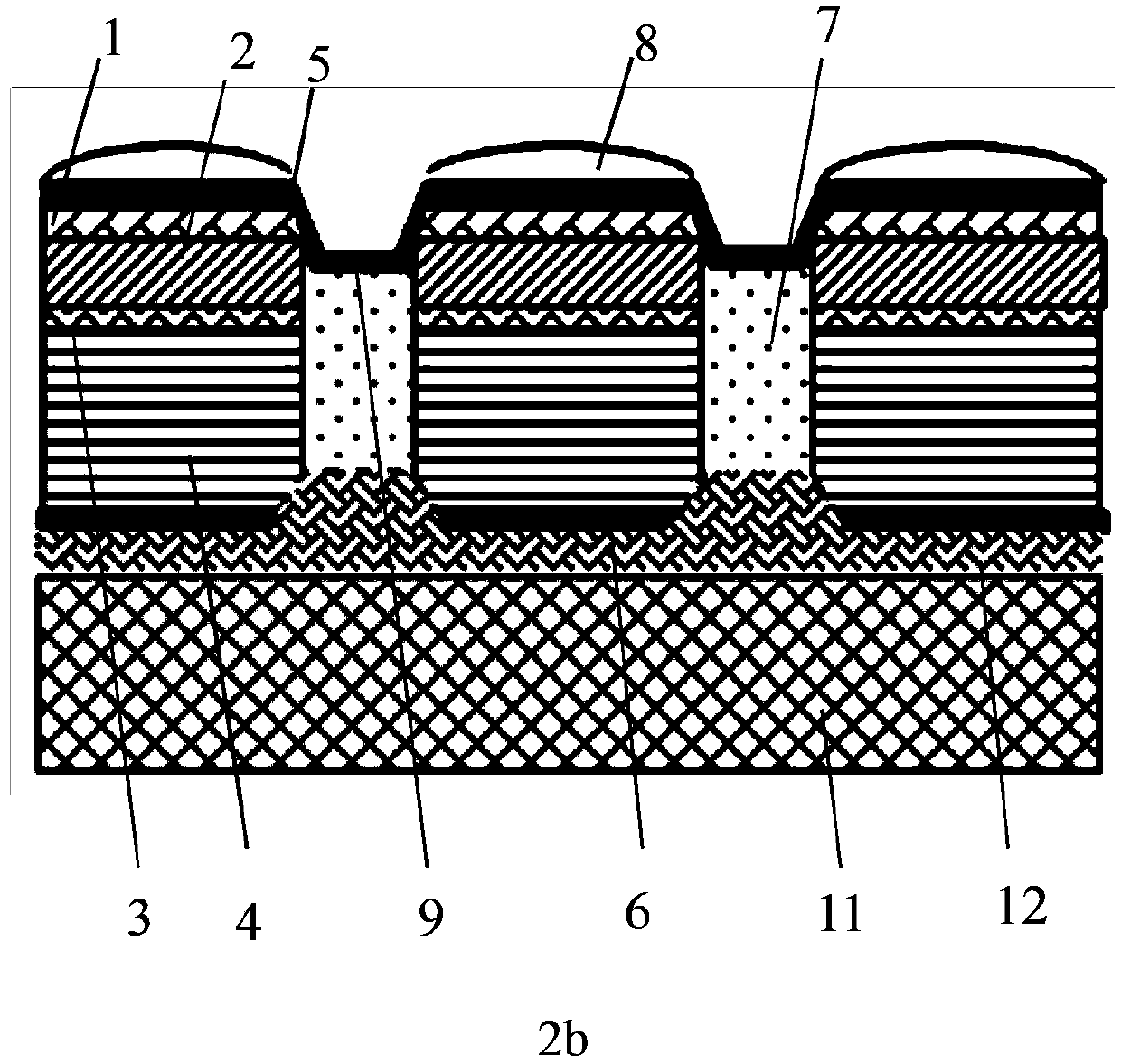 Miniaturized LED integrated array device and preparation method thereof