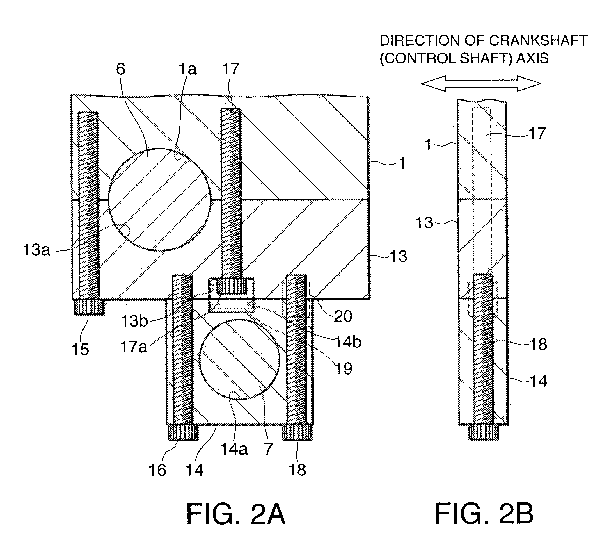 Bearing structure for variable-compression-ratio internal combustion engine