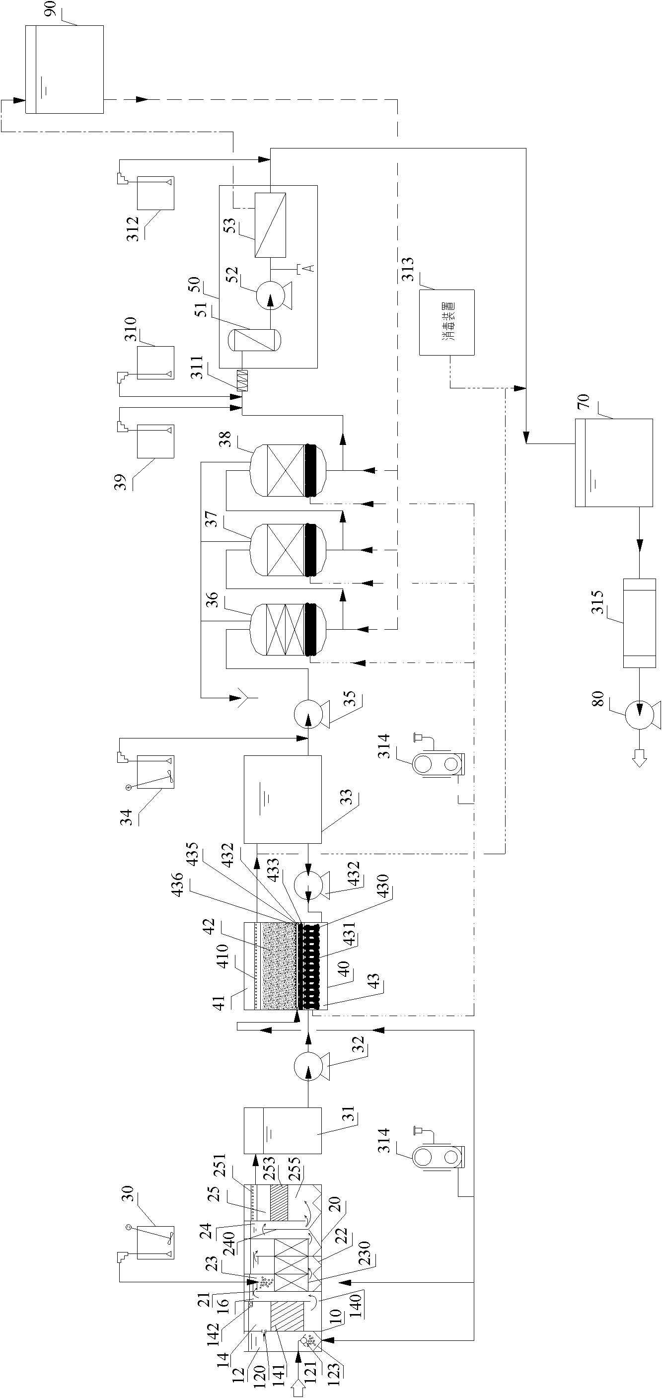 Purification system for micro-polluted raw water and purification method thereof