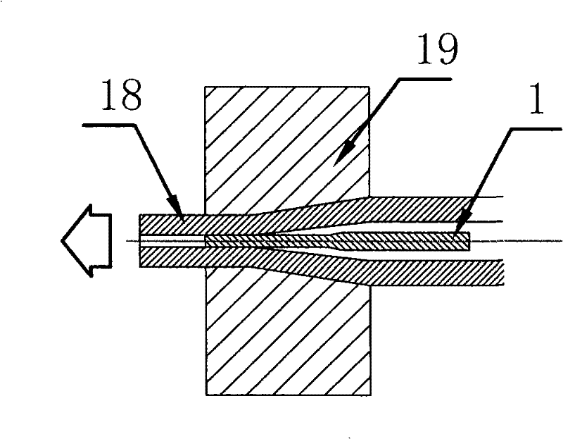 Production method and device of copper tube used by conductive nozzle