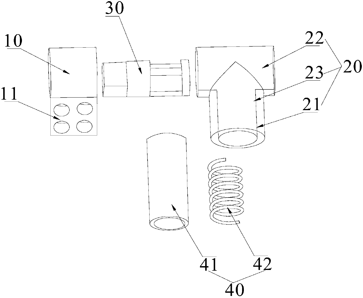 Rotation shaft connector and mobile terminal device with same