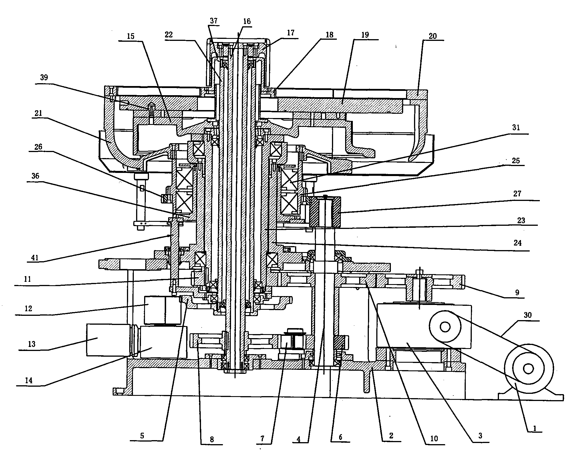 Mainshaft transmission system of numerically-controlled precise grinding polisher