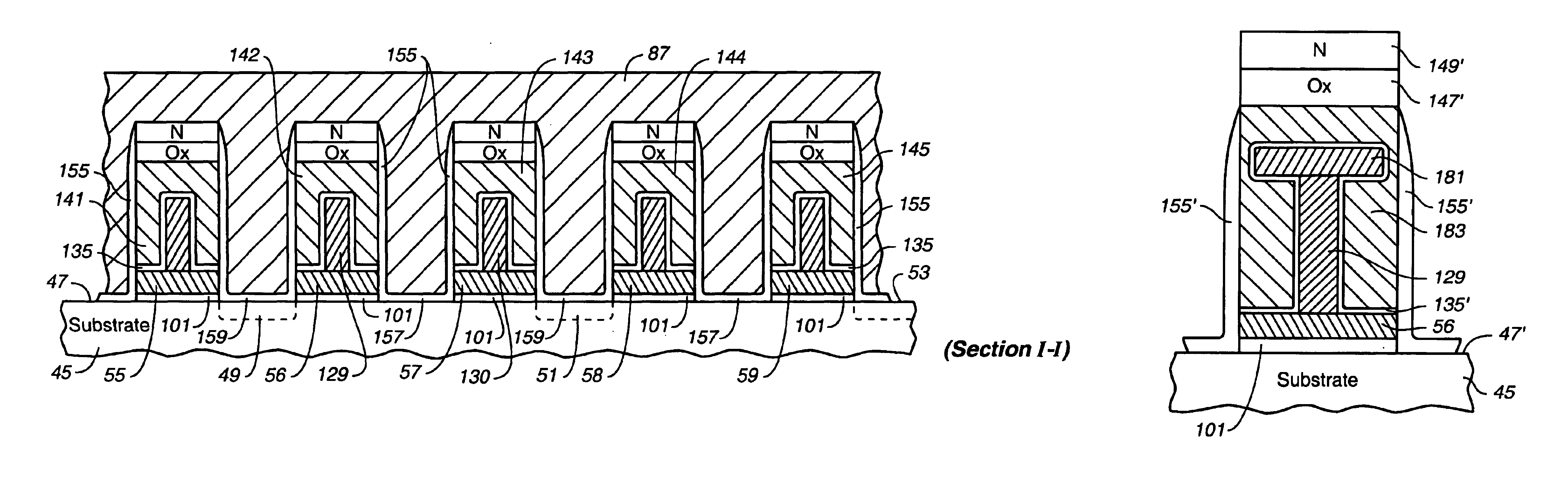 Flash memory array with increased coupling between floating and control gates