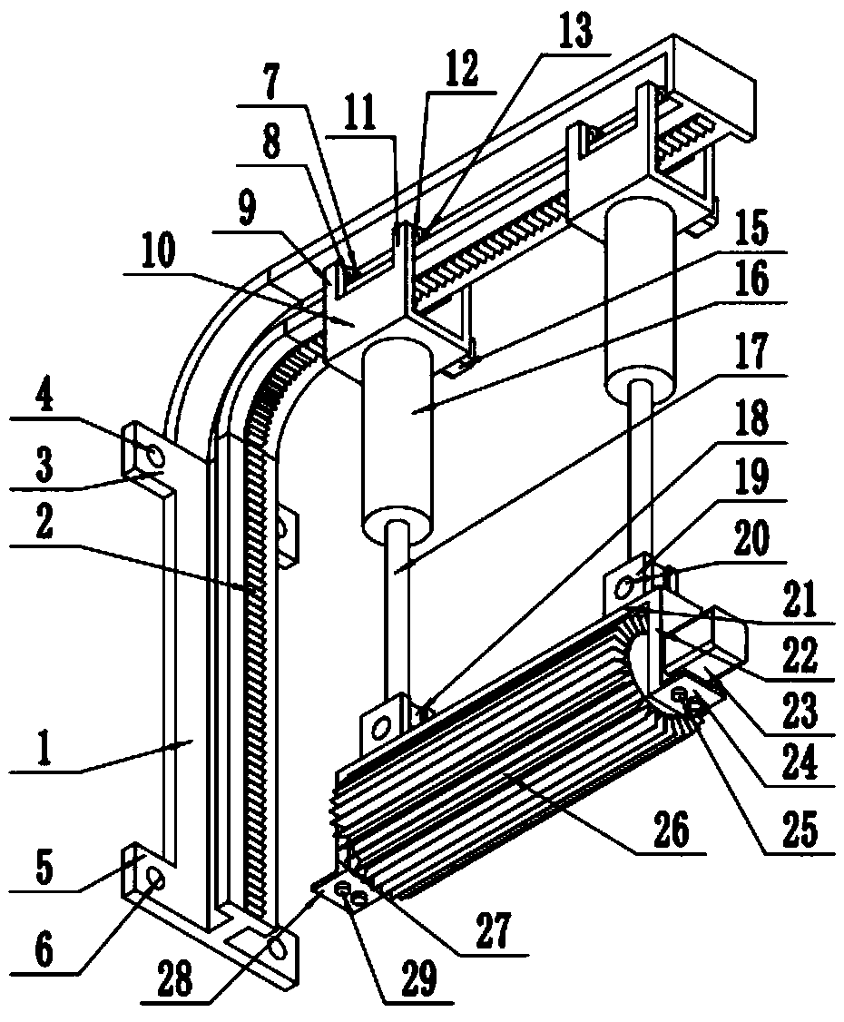 An automatic distance-adjustable electric roller brush cleaning device