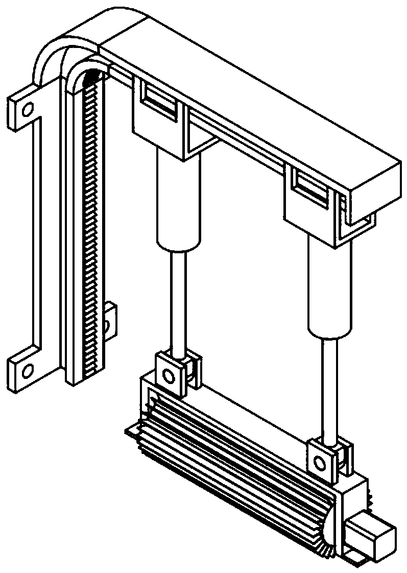 An automatic distance-adjustable electric roller brush cleaning device