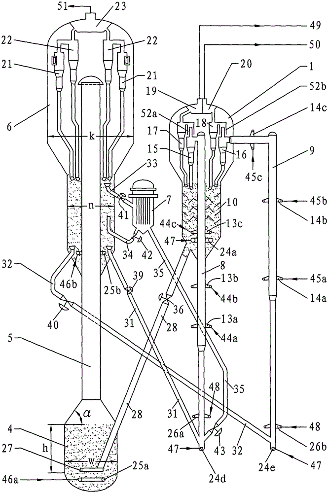 A double riser catalytic cracking method and device