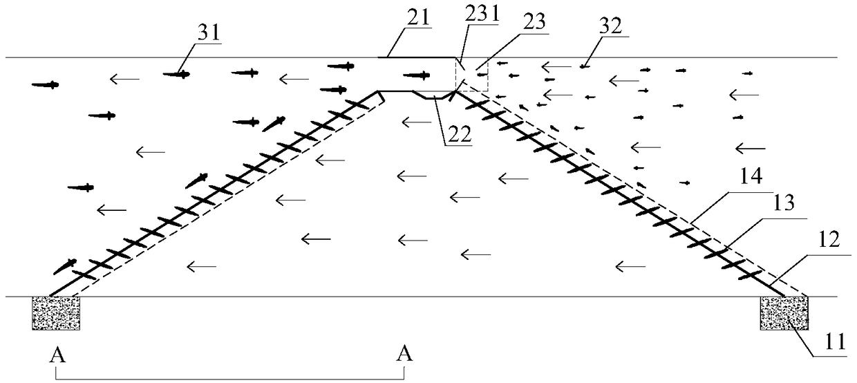 Fish collecting weir system with function of fish rheotaxis research