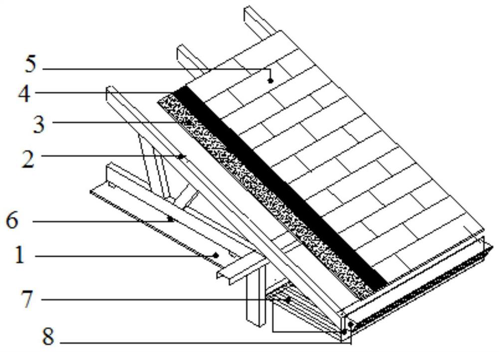 Wind-resistant and waterproof step steel plate roof structure