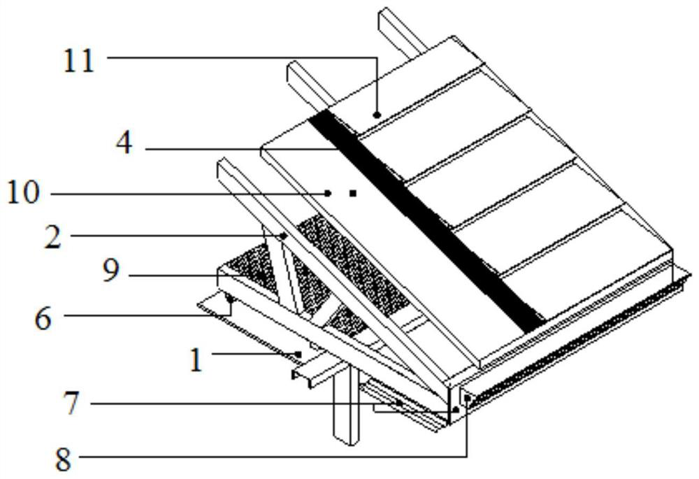 Wind-resistant and waterproof step steel plate roof structure