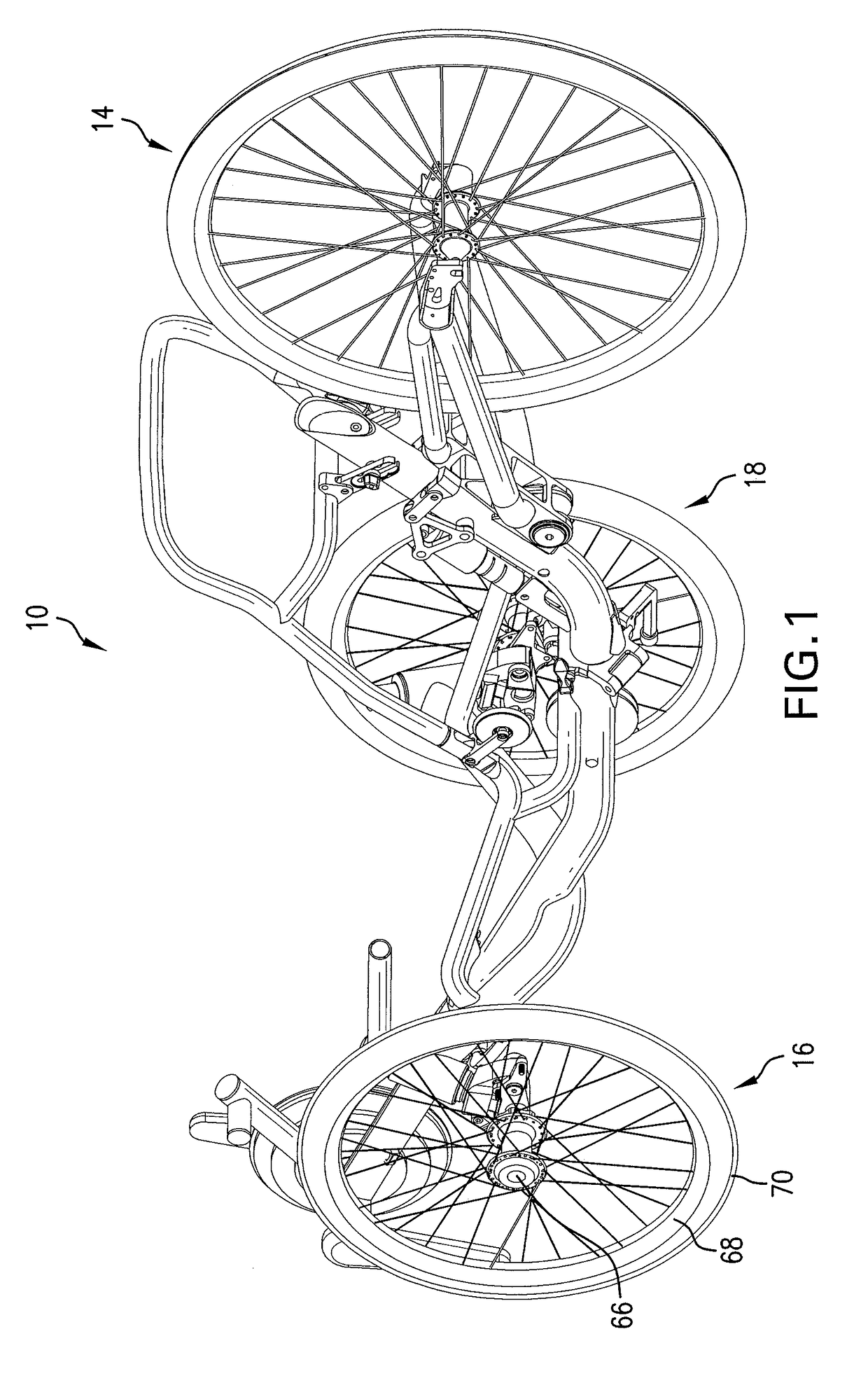 Suspended spindle assembly for recumbent tricyles