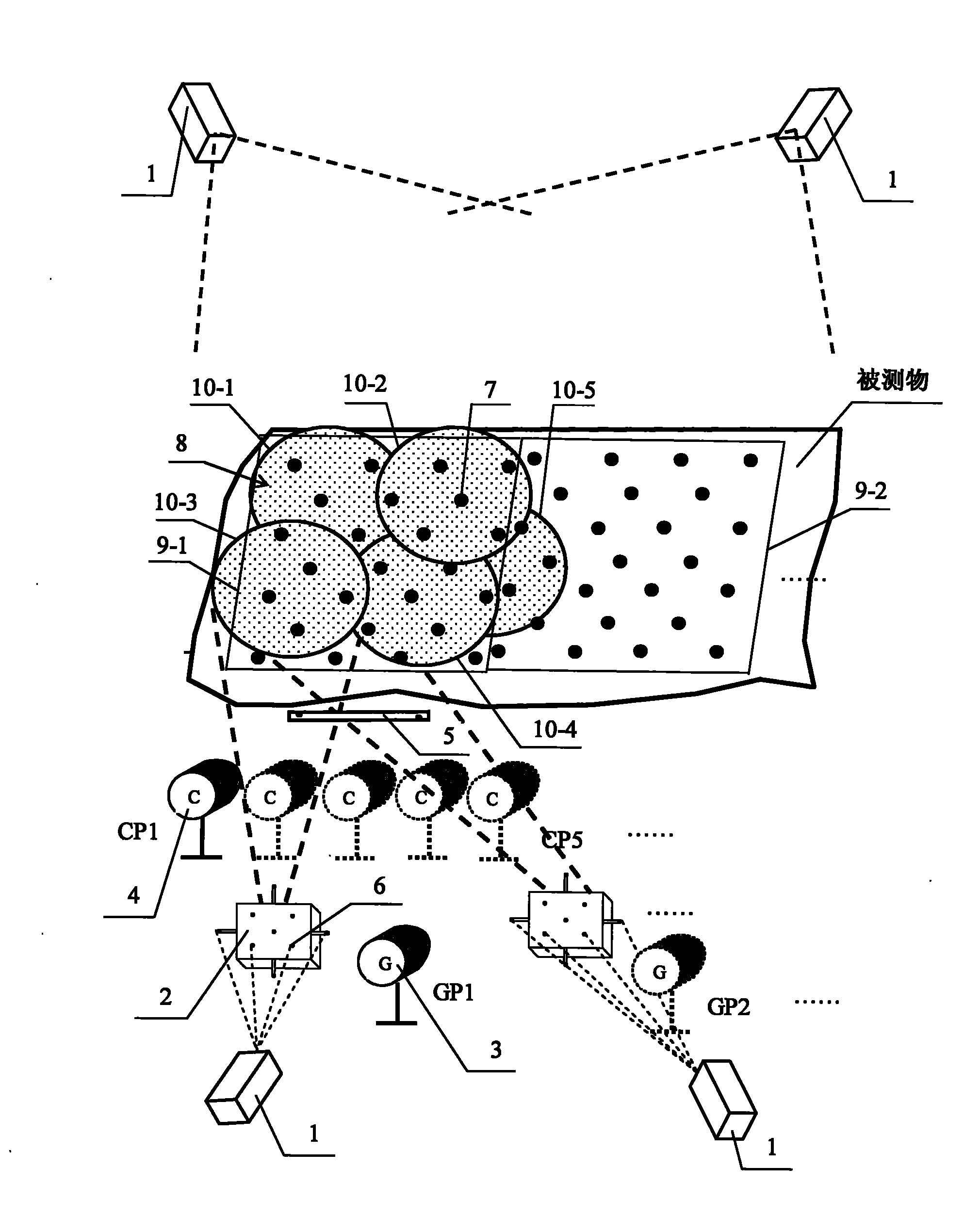 Absolute non-interfering precision measuring method facing ultra-large spatial complex curved surface