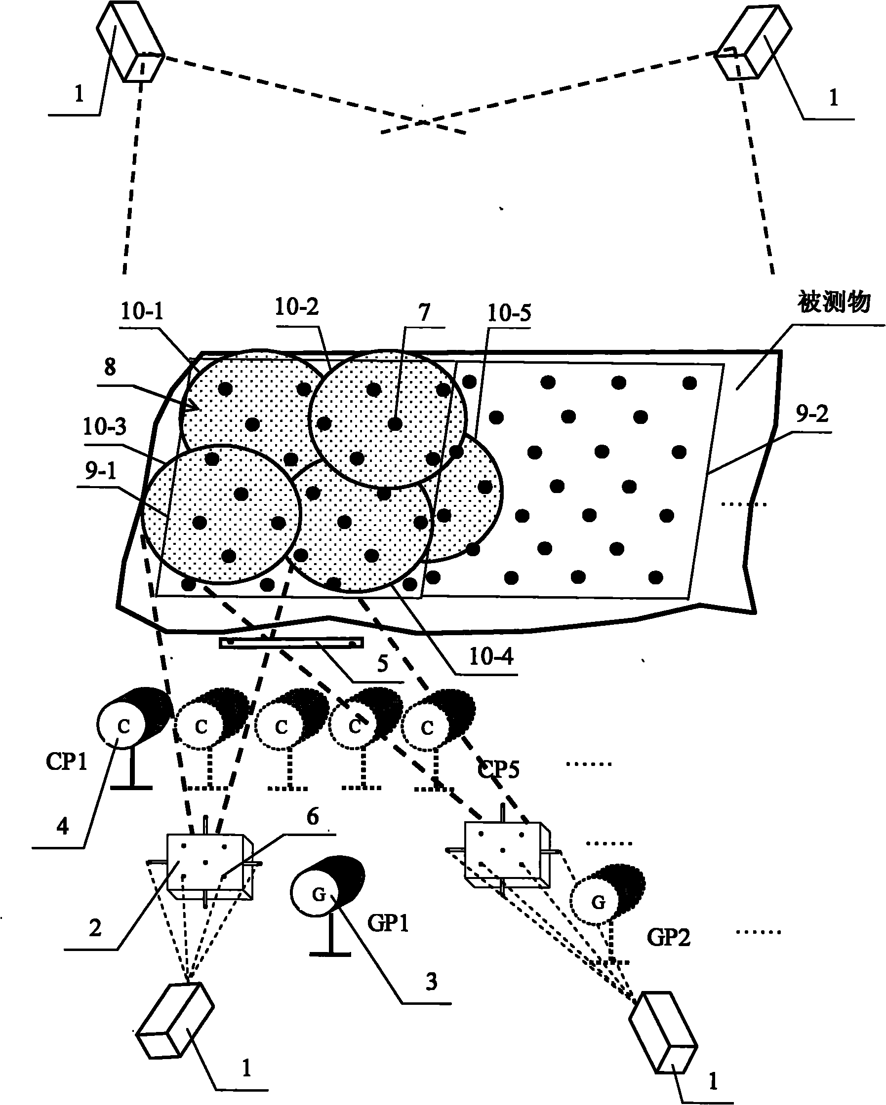 Absolute non-interfering precision measuring method facing ultra-large spatial complex curved surface