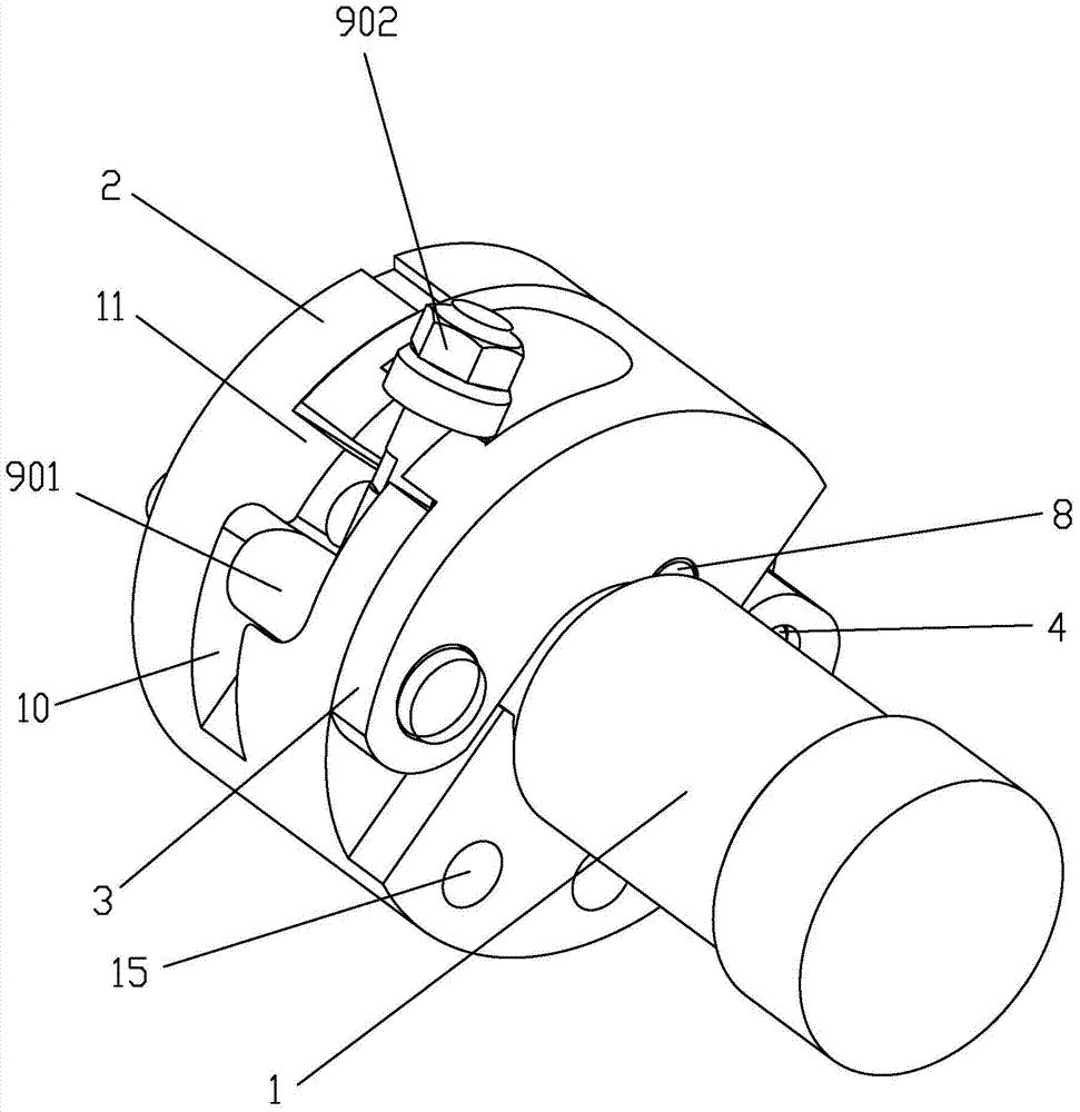 A connection structure between an air expansion shaft and a chuck body