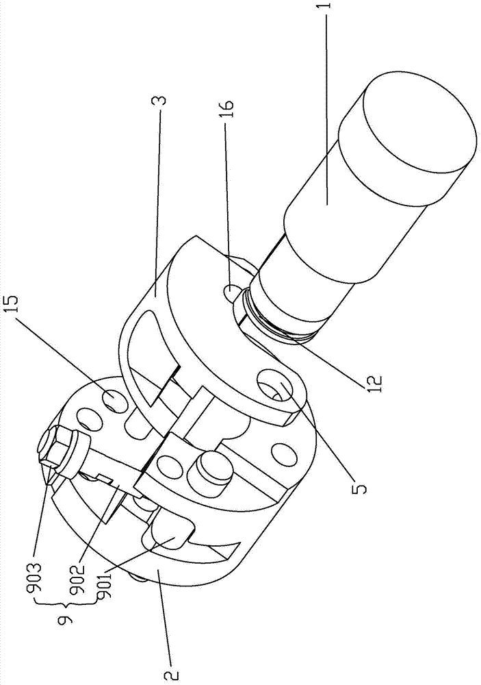 A connection structure between an air expansion shaft and a chuck body