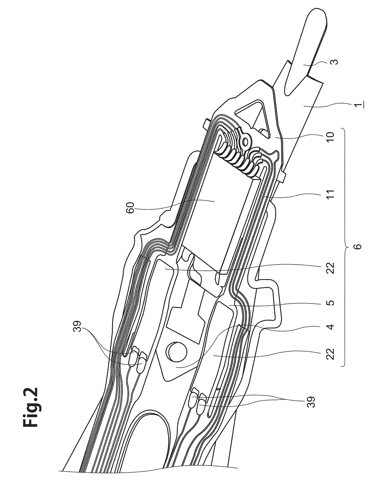 Thin-film piezoelectric material element having a solder regulating part formed on a pad surface being a surface of an electrode pad