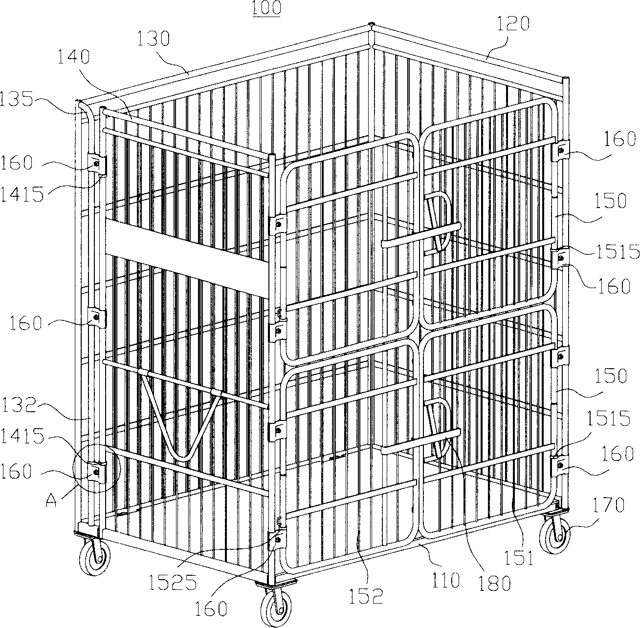 Folding type trolley and folding method thereof