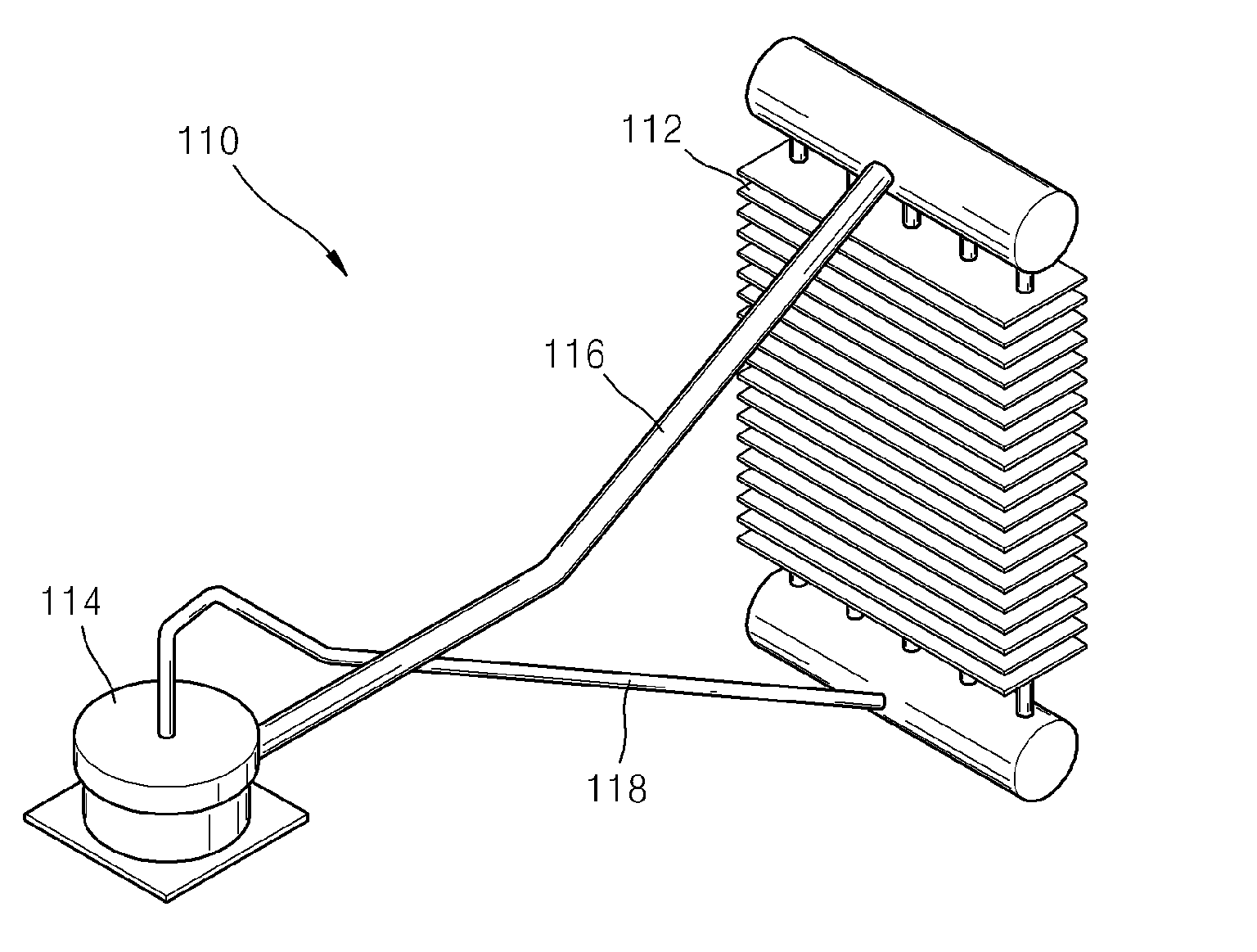 Evaporator for looped heat pipe system