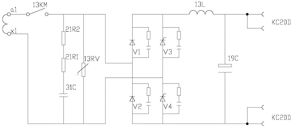 Electric locomotive power supply circuit