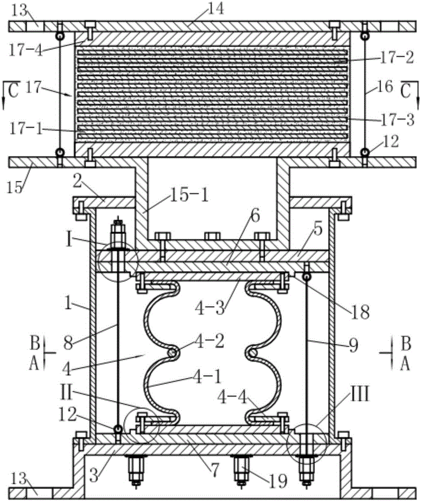 Adjustable vertical early-stage rigid three-dimensional shock insulation support
