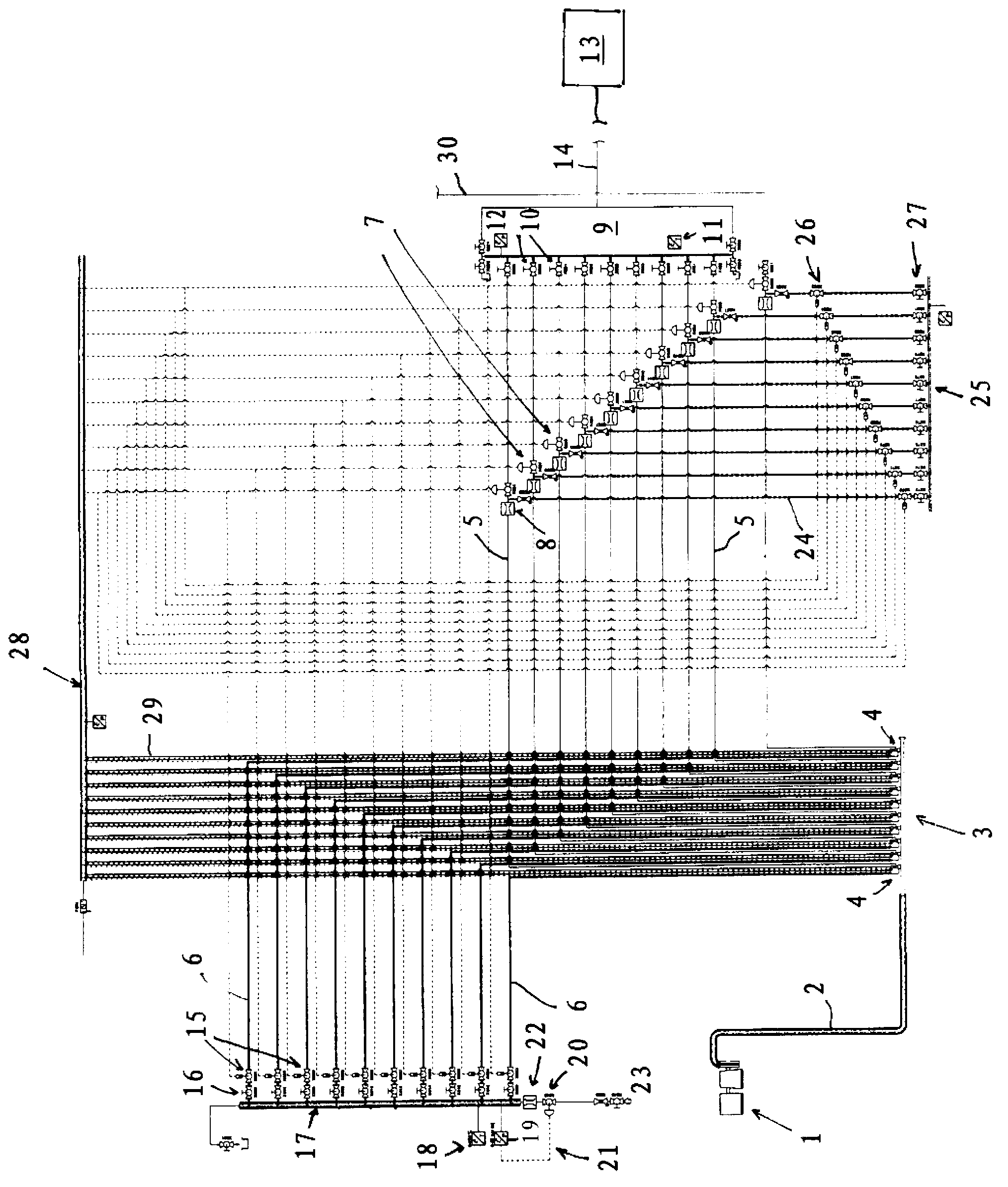 Device and method for gluing fibers