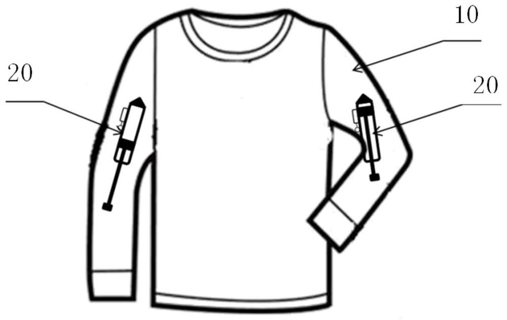 Elastic garment with damping devices